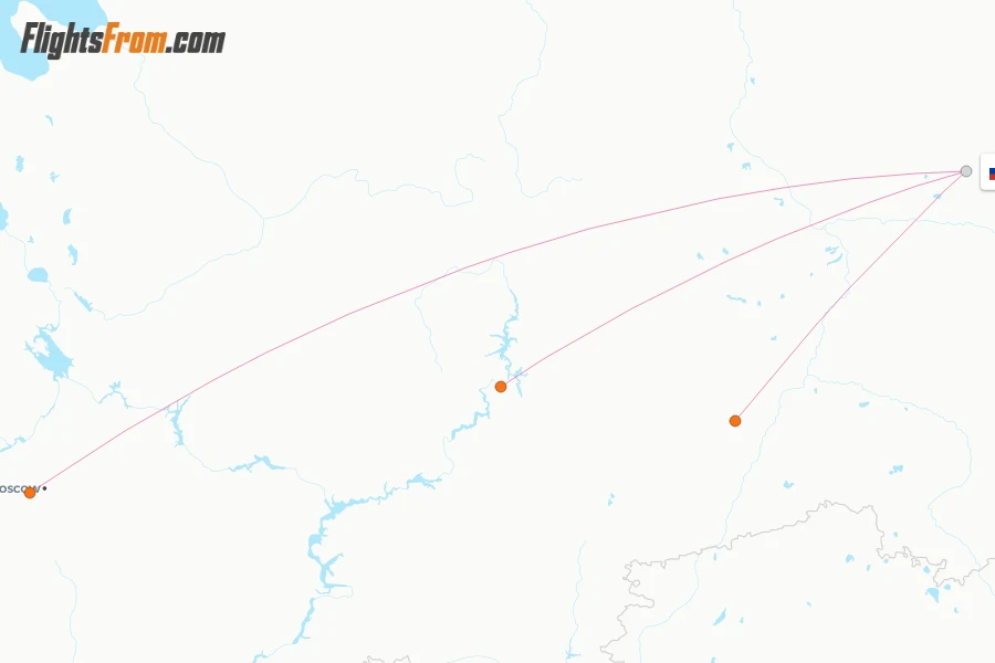 Kogalym flight map