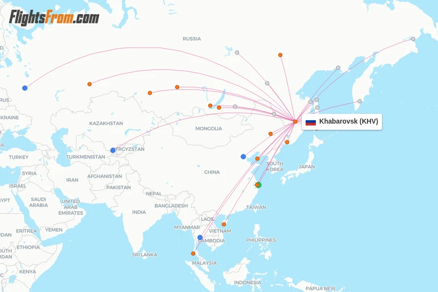 Khabarovsk flight map