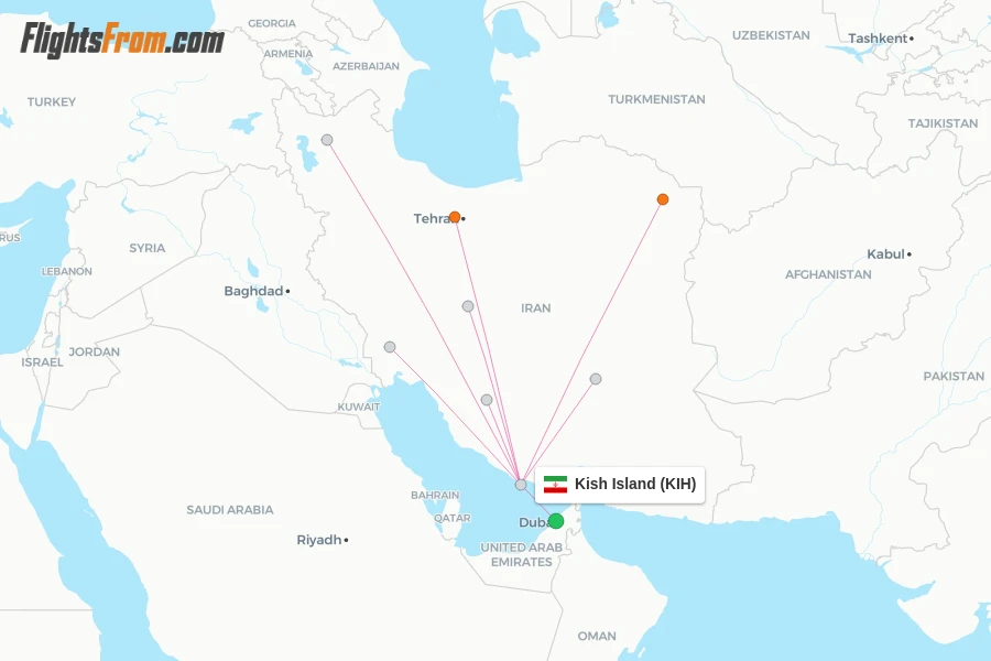 Kish Island flight map