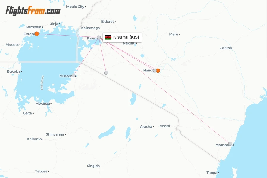 Kisumu flight map