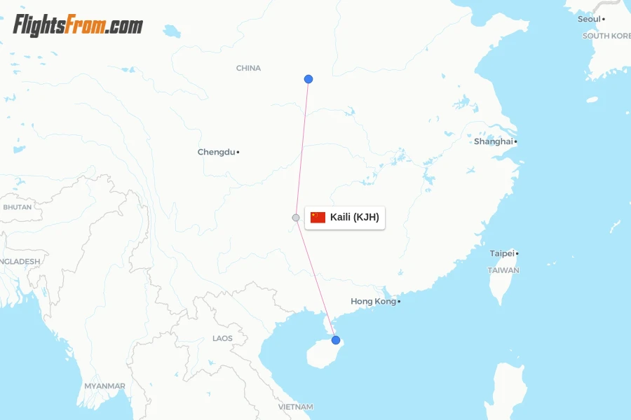 Kaili flight map