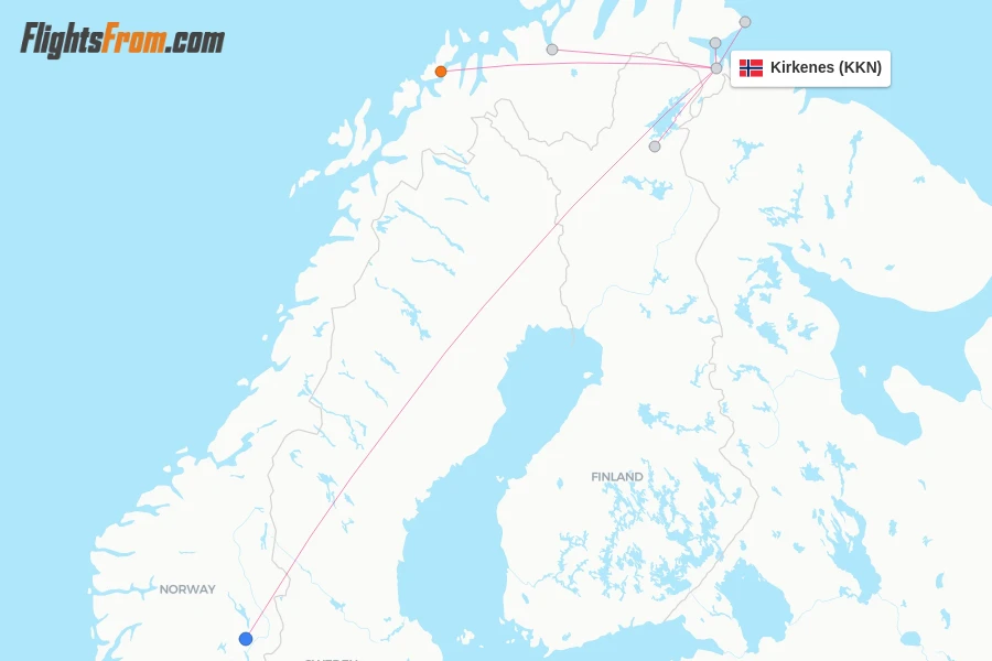 Kirkenes flight map