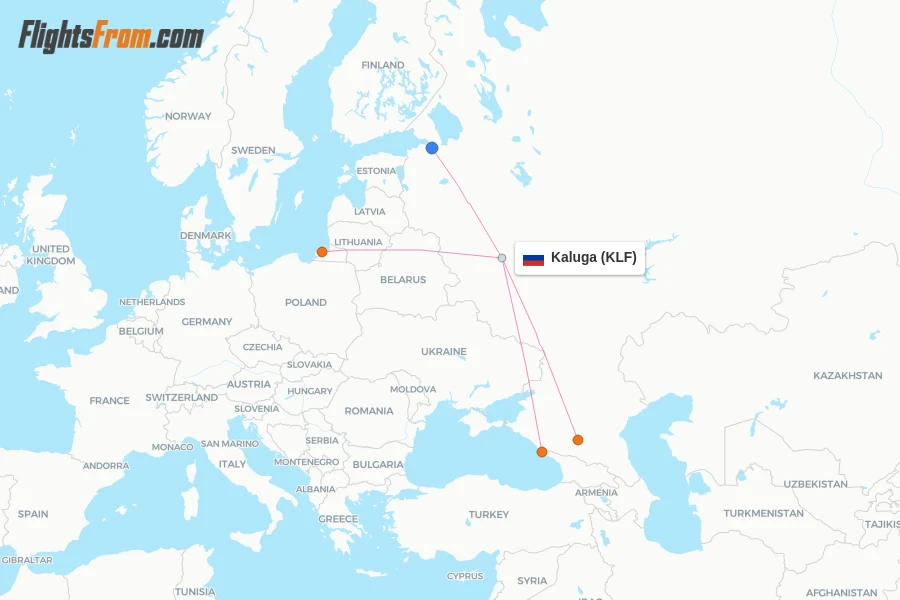 Kaluga flight map