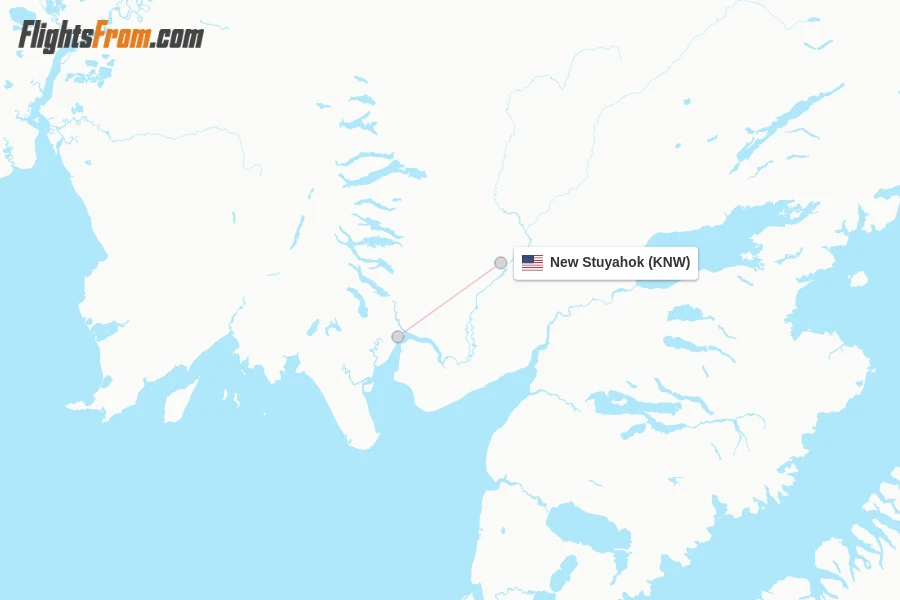 New Stuyahok flight map