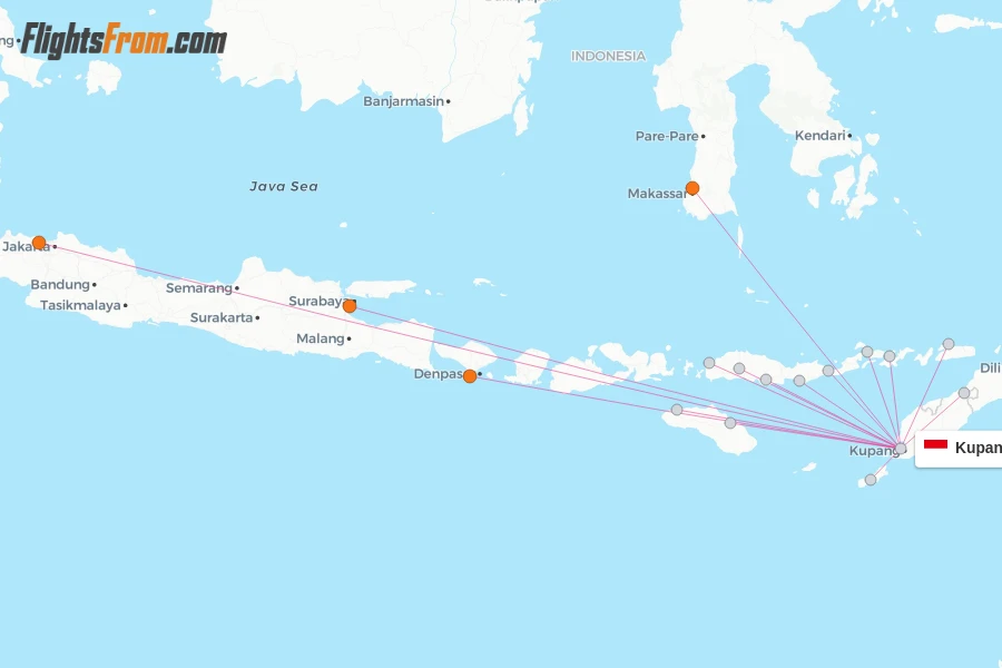 Kupang flight map