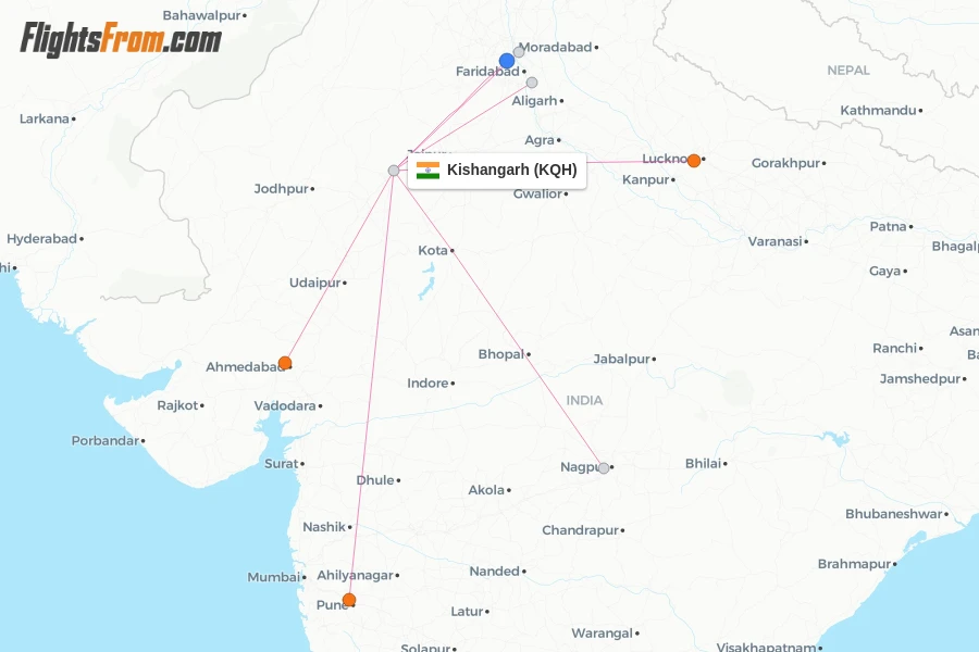 Kishangarh flight map