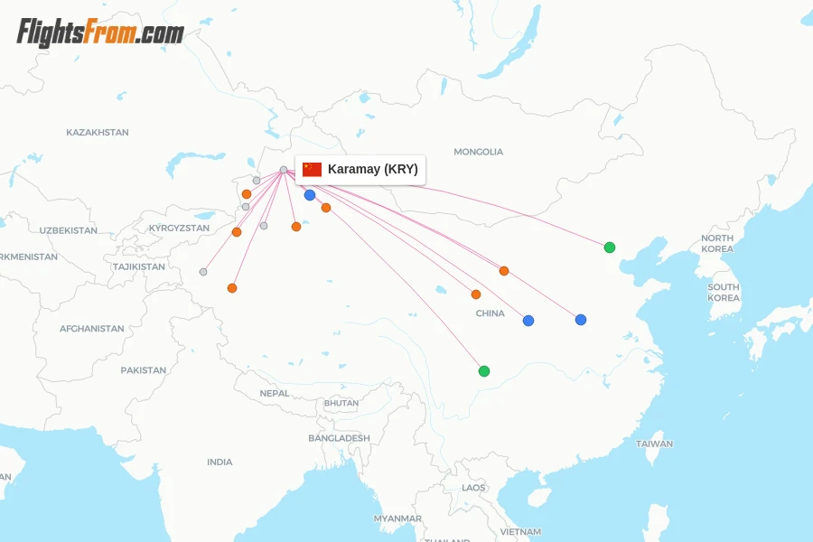 Karamay flight map