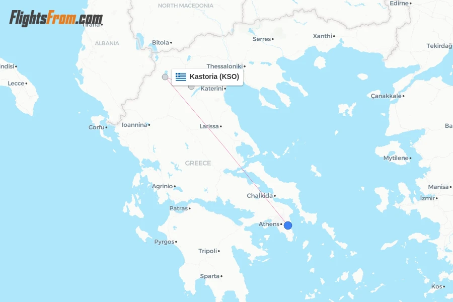 Kastoria flight map