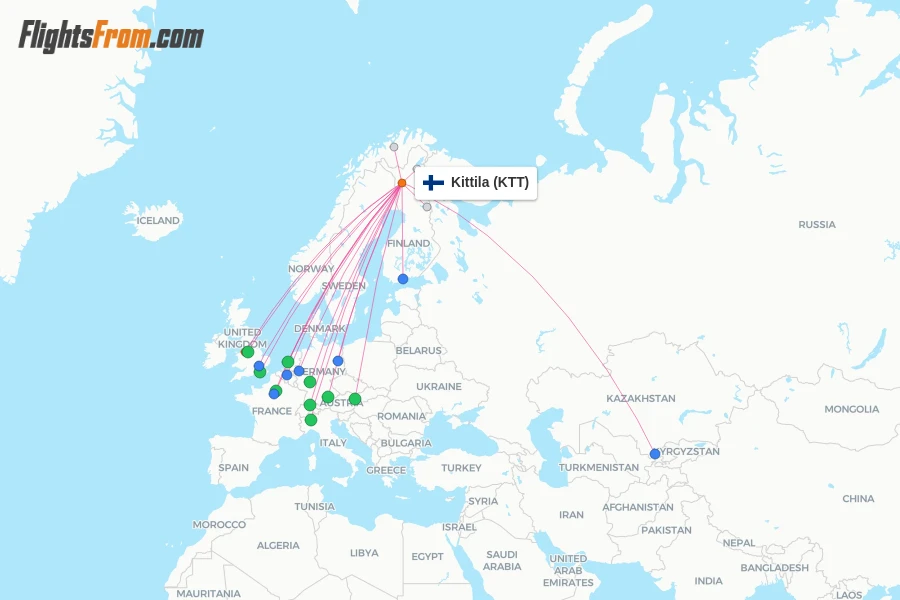 Kittila flight map