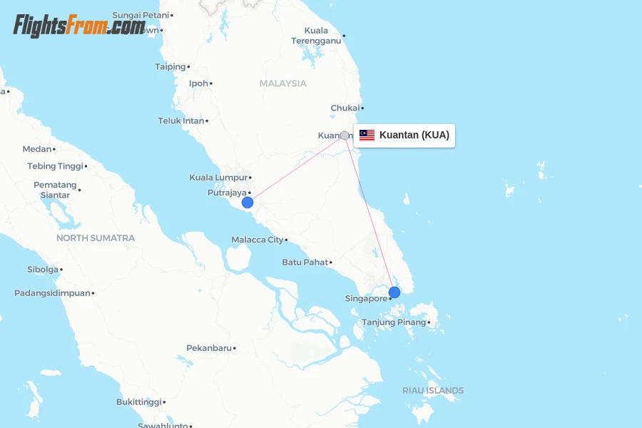 Kuantan flight map