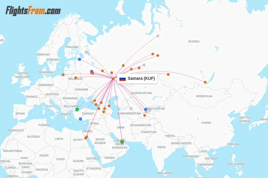 Samara flight map
