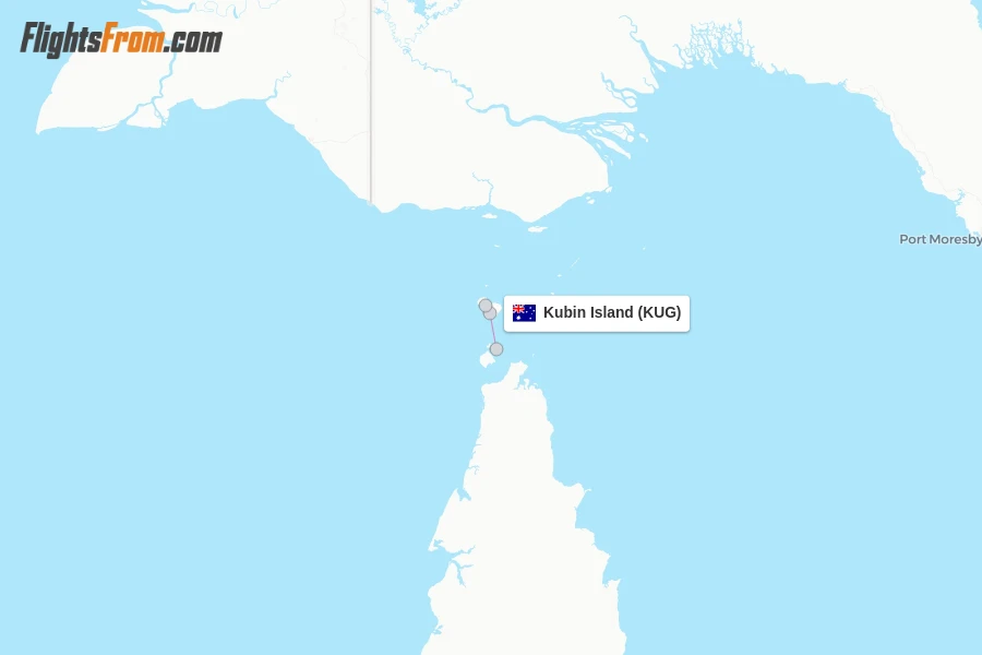 Kubin Island flight map
