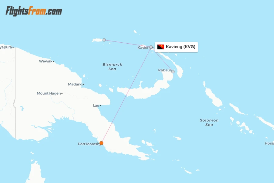 Kavieng flight map