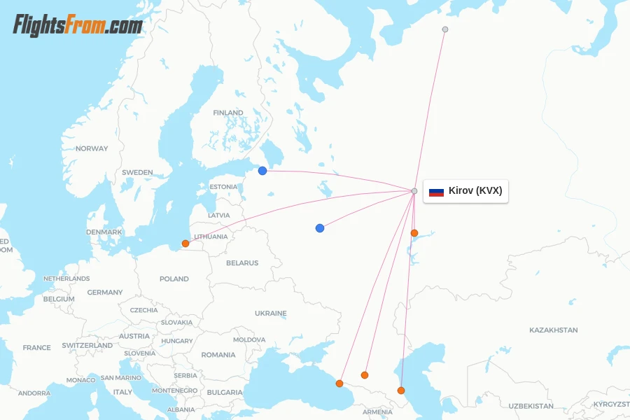 Kirov flight map