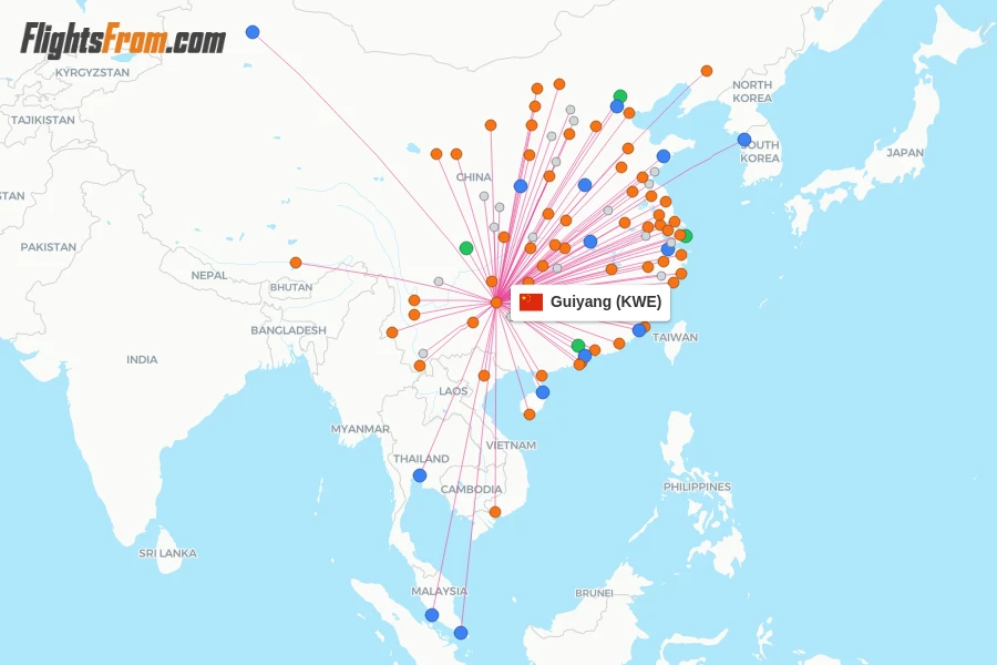 Guiyang flight map