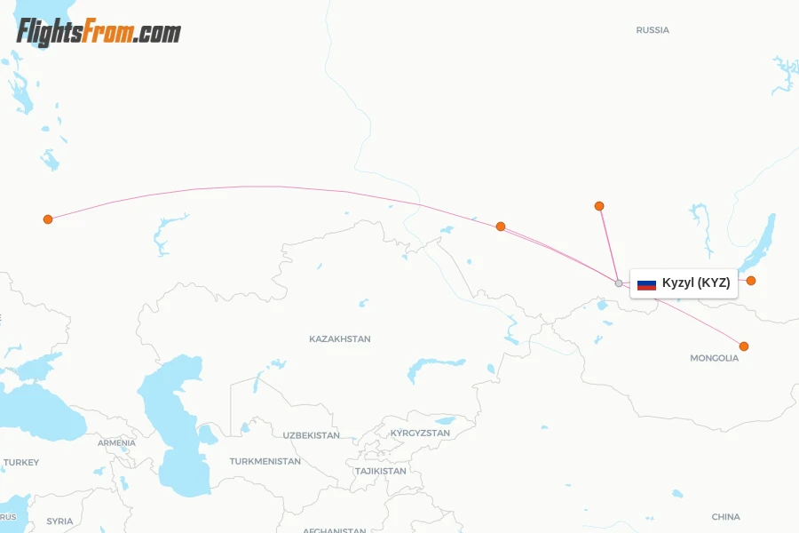 Kyzyl flight map