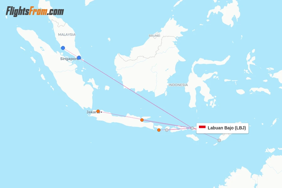 Labuan Bajo flight map