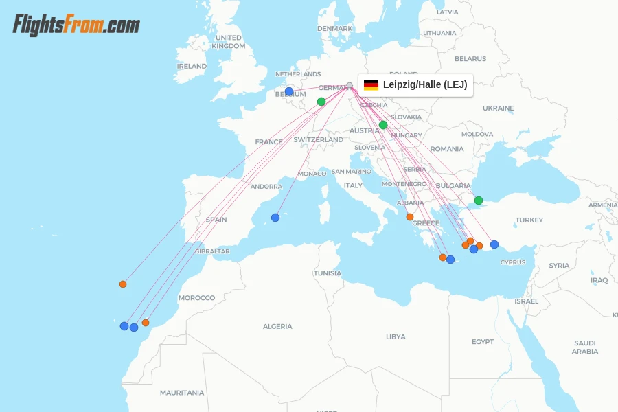 Leipzig/Halle flight map