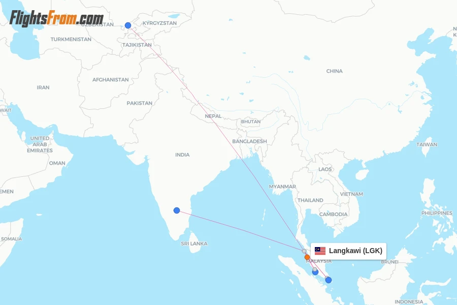 Langkawi flight map