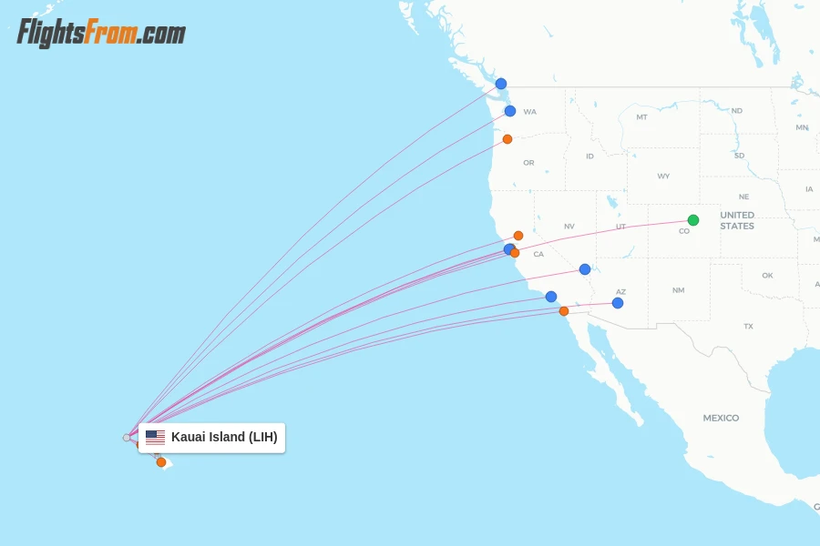Kauai Island flight map