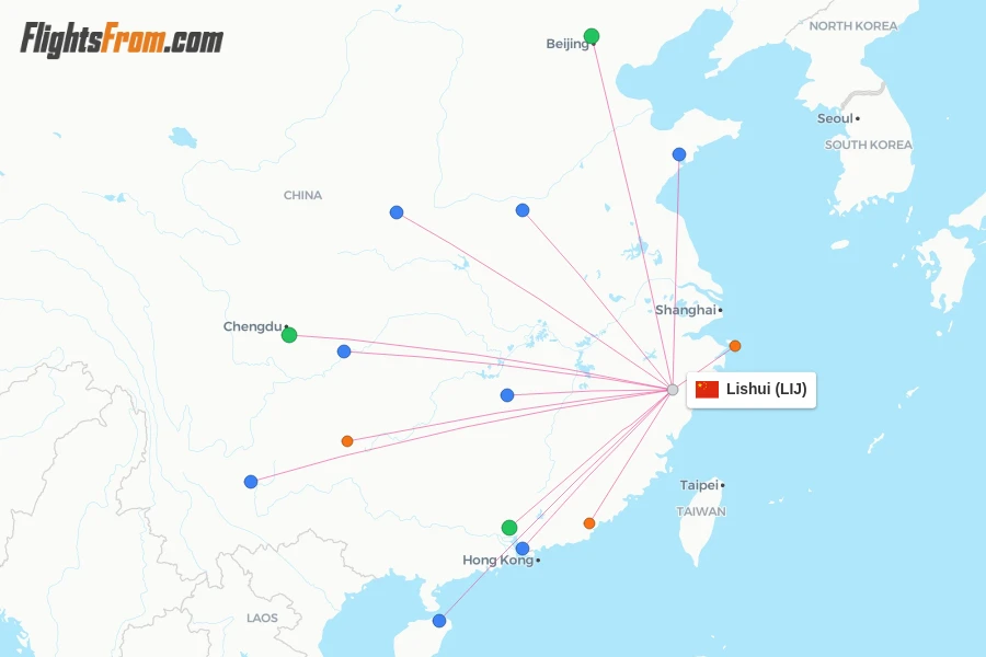 Lishui flight map