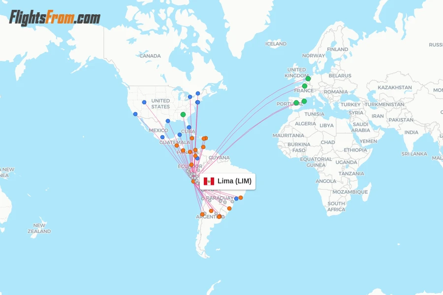Lima flight map
