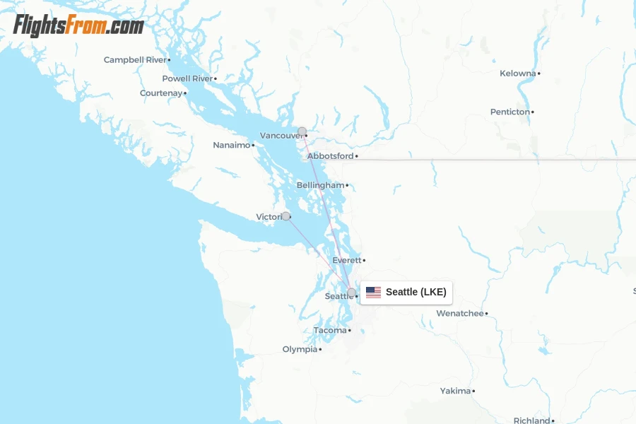 Seattle flight map