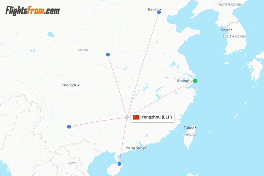 Yongzhou flight map