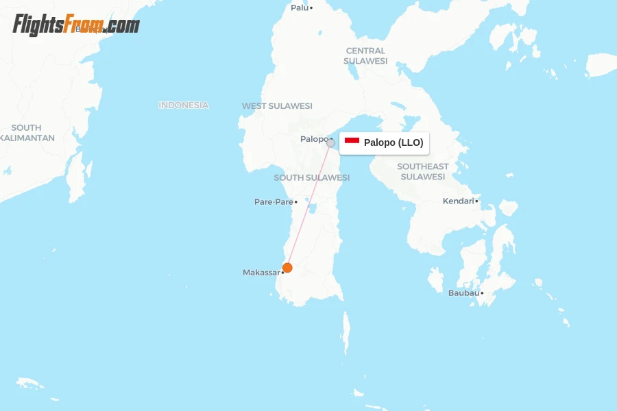 Palopo flight map