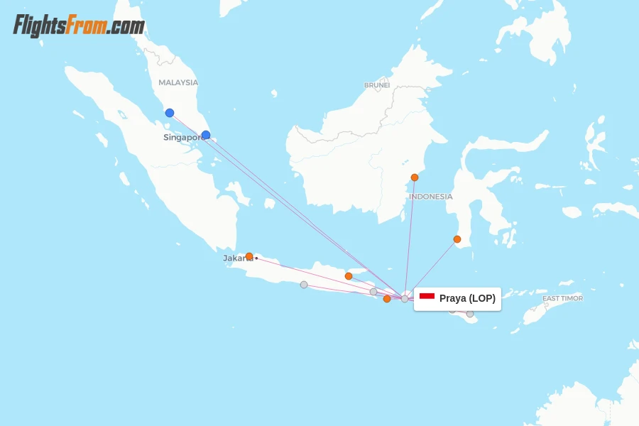Praya flight map