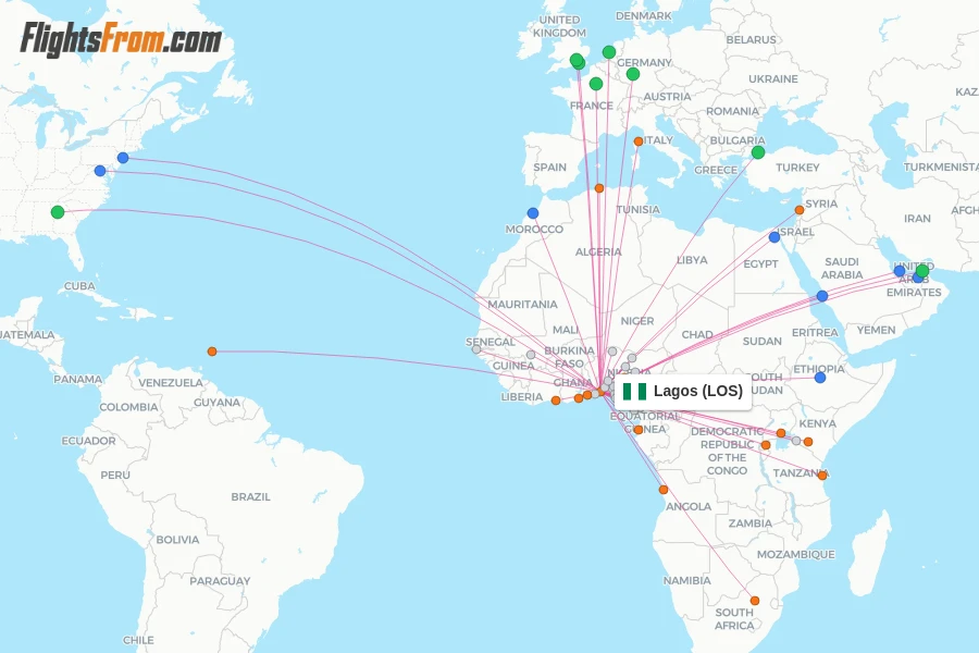Lagos flight map
