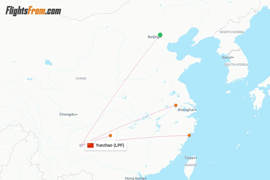 Yuezhao flight map