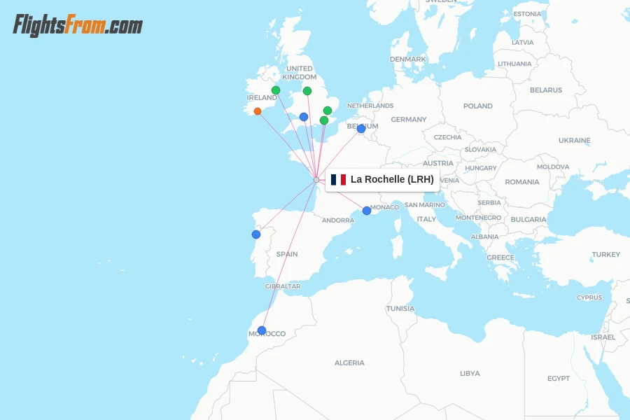 La Rochelle flight map