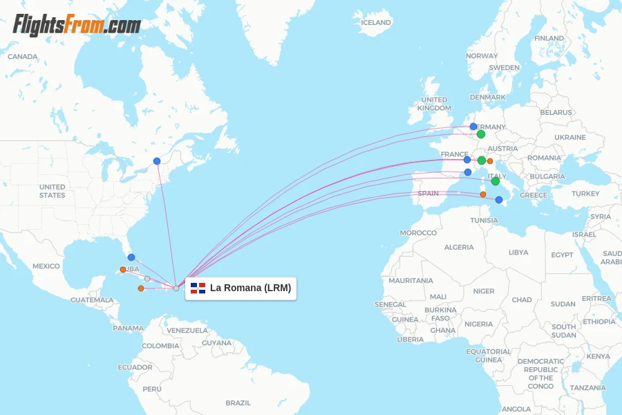 La Romana flight map
