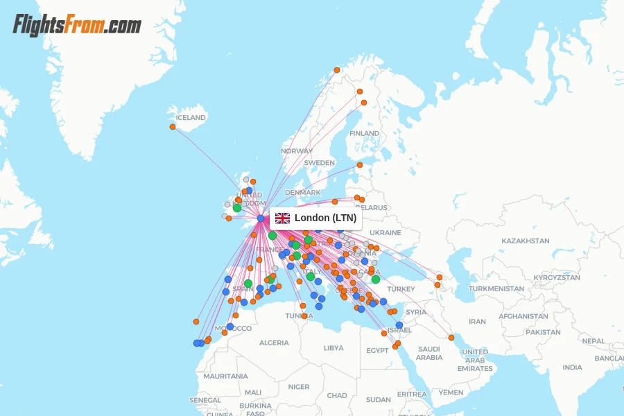 London flight map