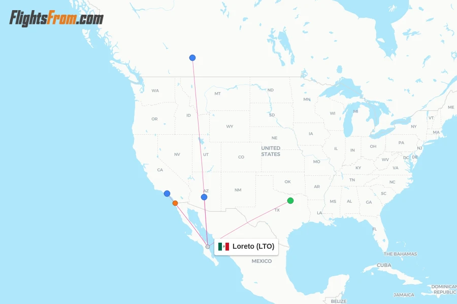 Loreto flight map
