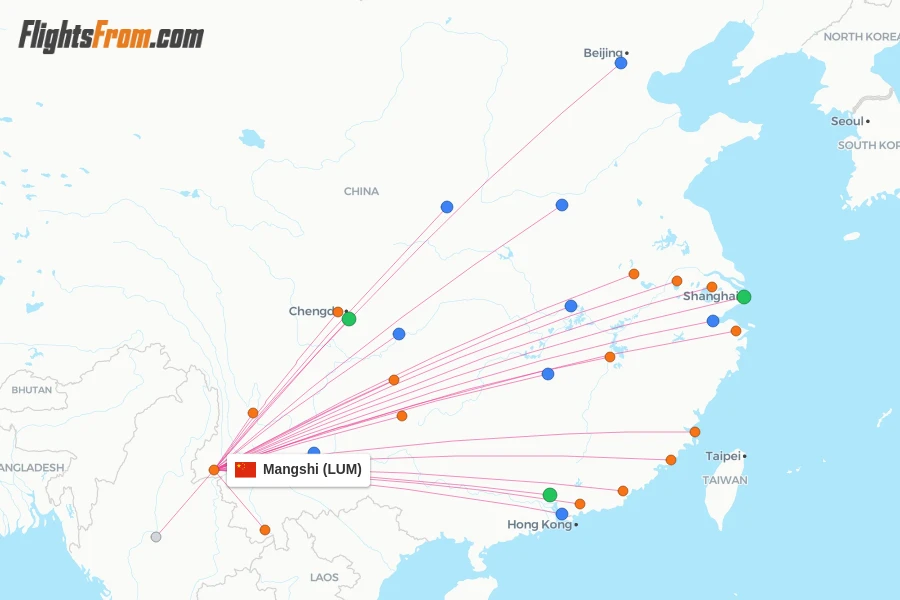 Mangshi flight map
