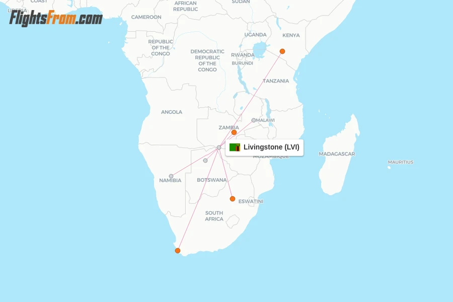 Livingstone flight map
