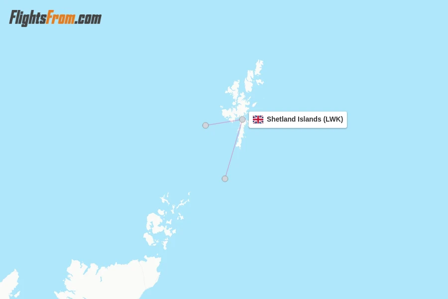 Shetland Islands flight map