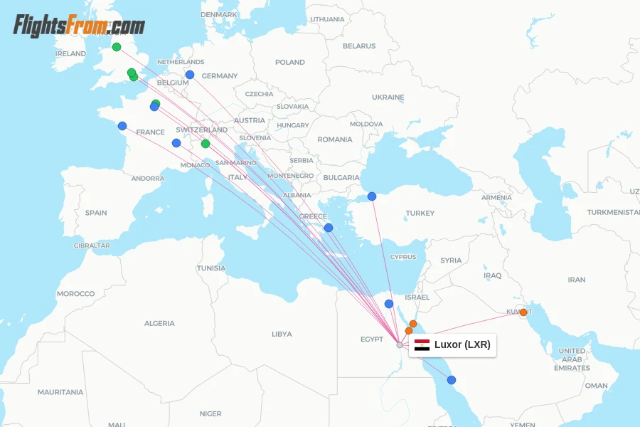 Luxor flight map