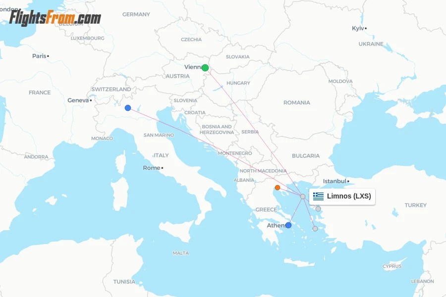 Limnos flight map