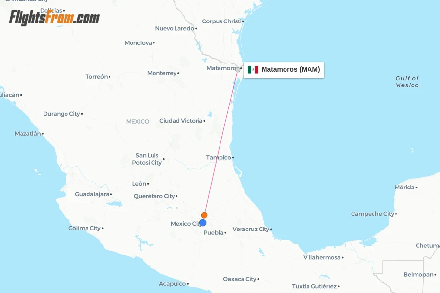 Matamoros flight map