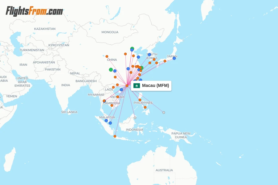 Macau flight map