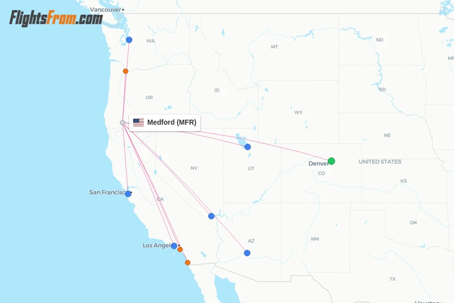 Medford flight map