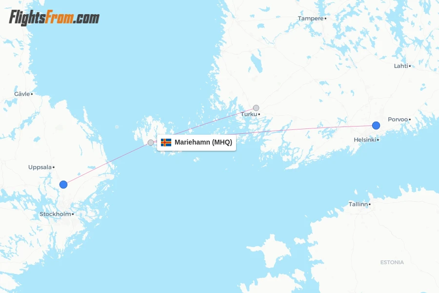 Mariehamn flight map