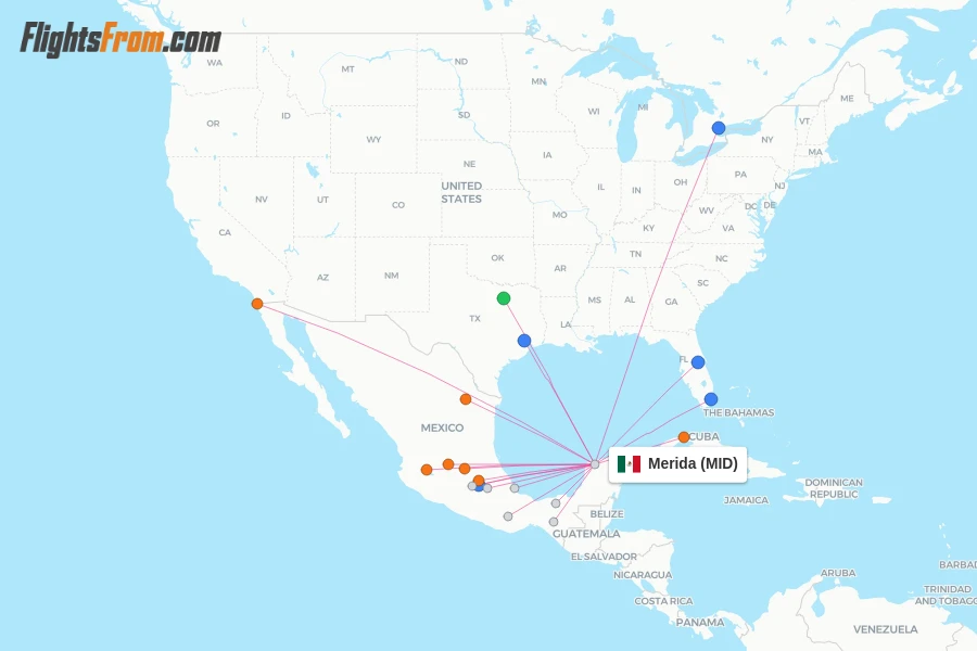Merida flight map