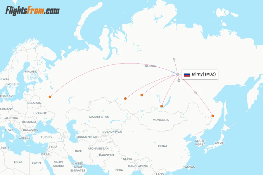 Mirnyj flight map
