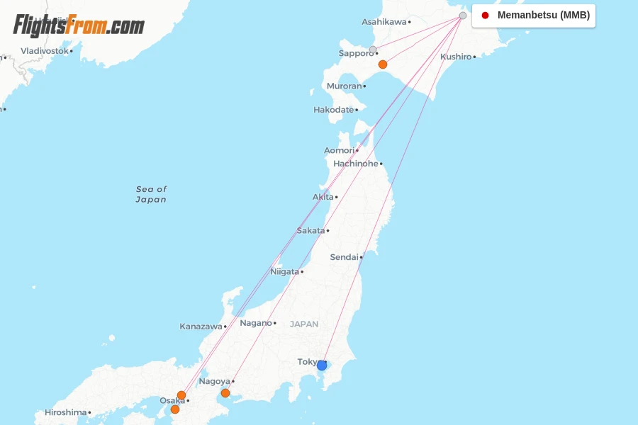 Memanbetsu flight map