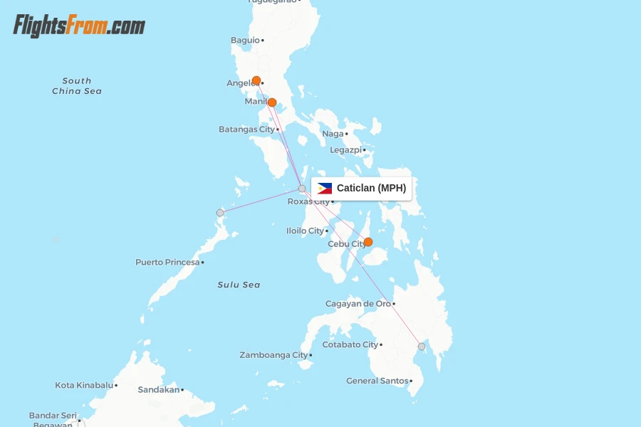 Caticlan flight map