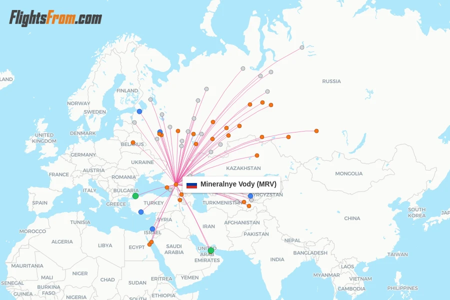 Mineralnye Vody flight map